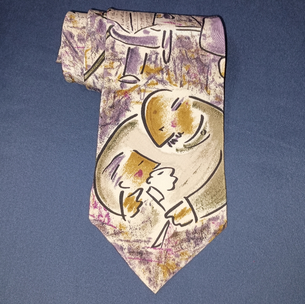 Mens Vintage 1991 Beatles Penny Lane 100% Silk Necktie Made in USA